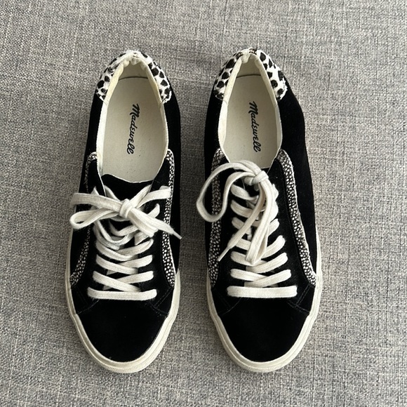 Madewell Genuine Suede Leather Aninal Print Sidewalk Sneakers - Picture 2 of 8